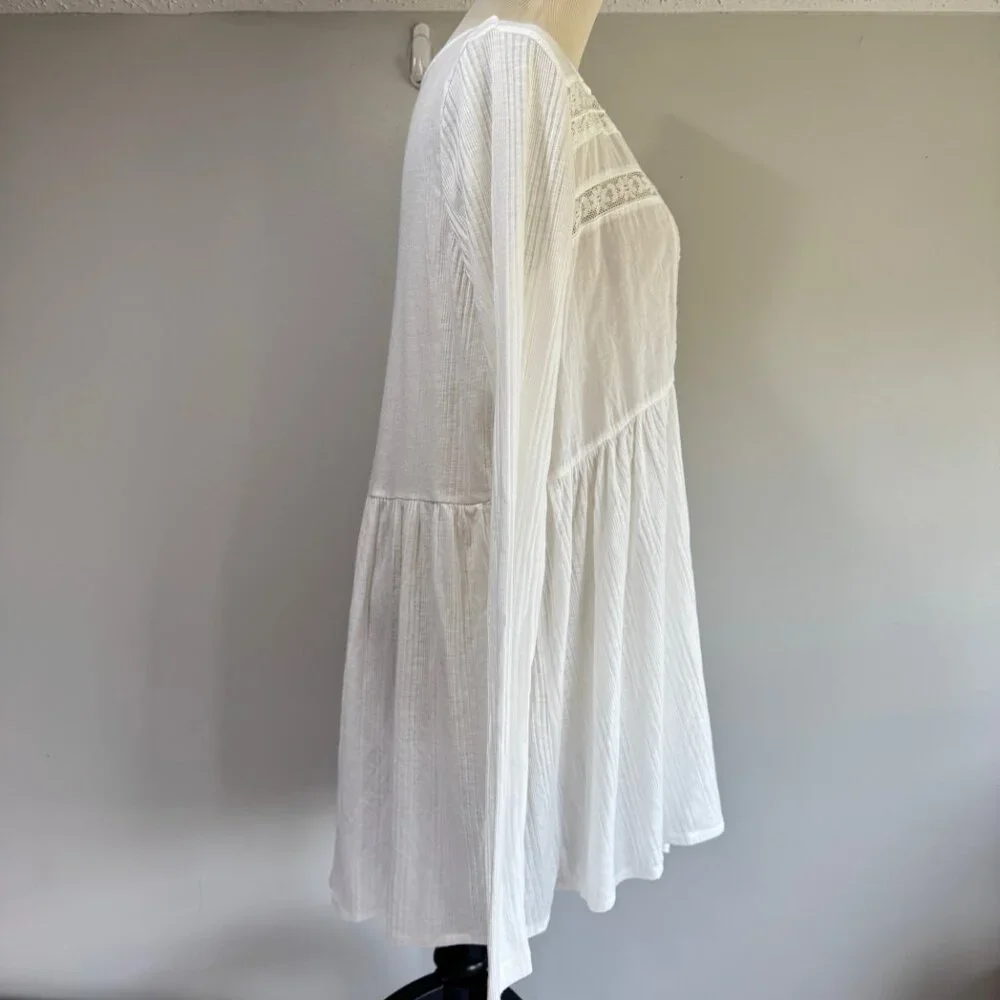 FREE PEOPLE Pretty Please Tunic Top in Ivory